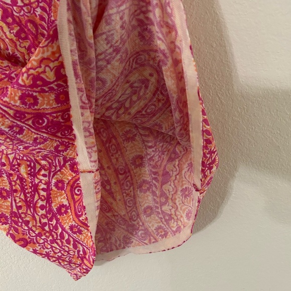 Ralph Lauren 100% Silk Paisley Sleeveless Top Shoulder Pull Strings Size Medium - Picture 7 of 7